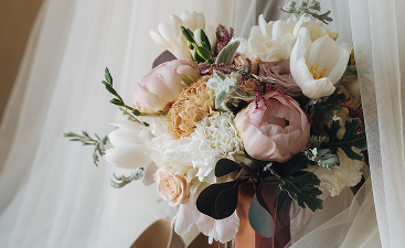 beautiful-wedding-shoes-dress-flower-bouquet 1